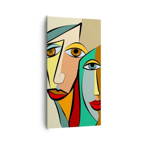 Impression sur toile - Image sur toile - Couple cubiste - 65x120 cm