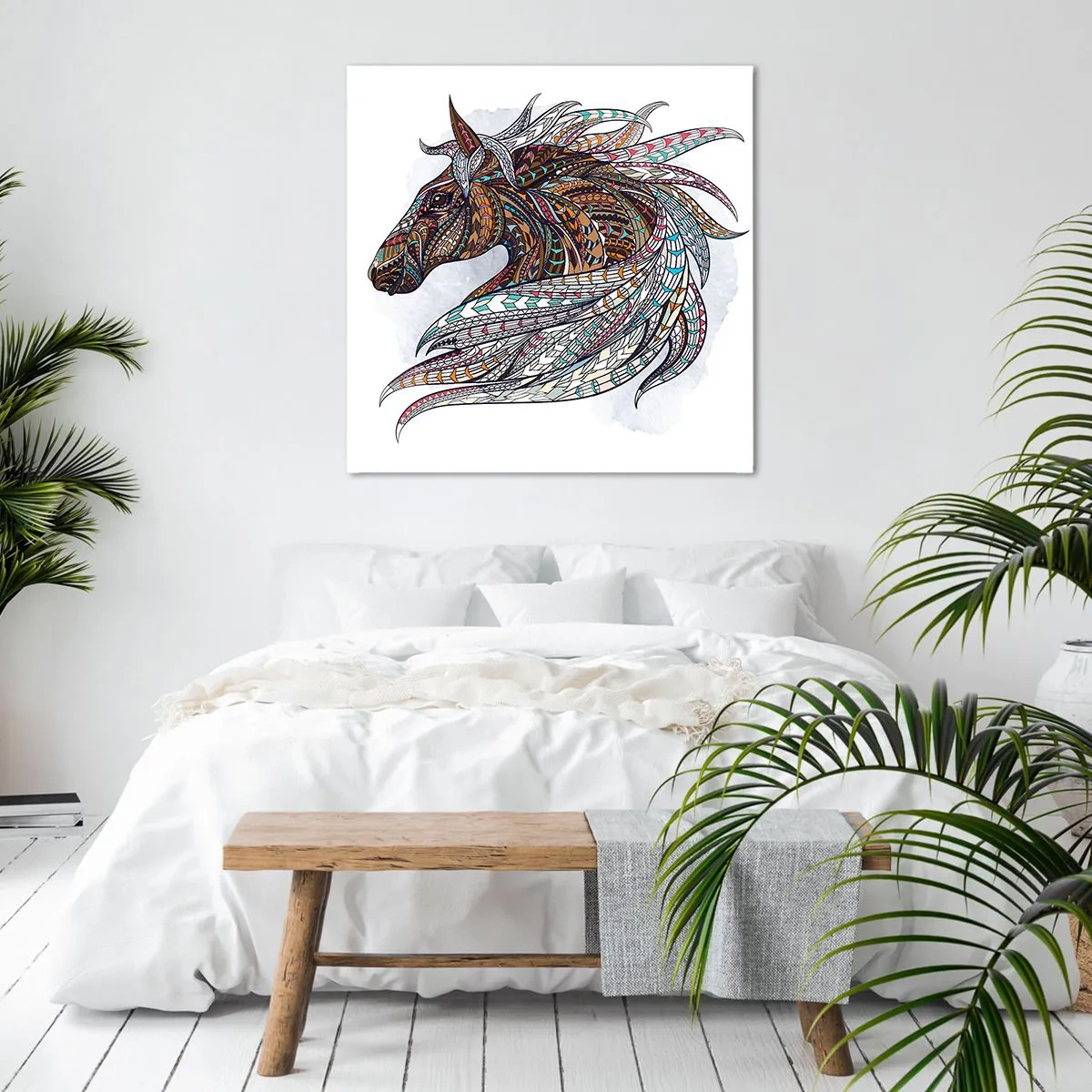 Impression sur toile - Image sur toile - Destrier guerrier celtique - 40x40 cm