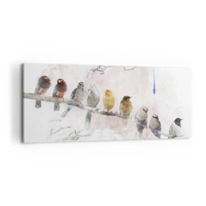 Impression sur toile - Image sur toile - Rencontre ailée - 100x40 cm