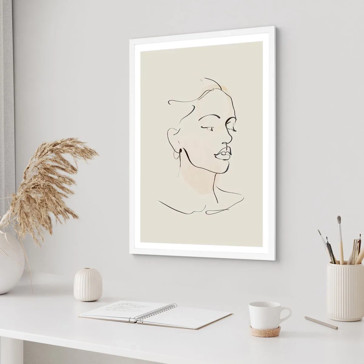 Affiche dans un cadre blanc - Poster - Une ligne certaine - 40x50 cm