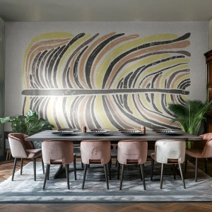 Papier Peint Photo Standard Eco - Abstraction pleine de vie - Bohème, Minimalisme, Pastel - 350x256 cm