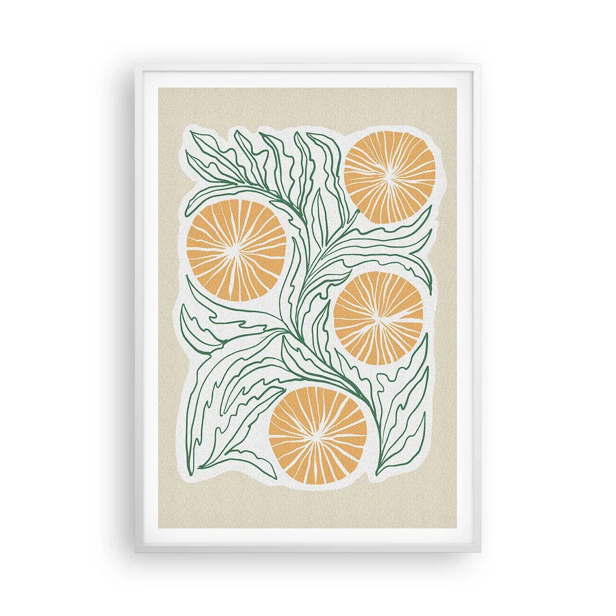 Affiche dans un cadre blanc - Poster - Ethnique avec une pointe d'abstraction - 70x100 cm