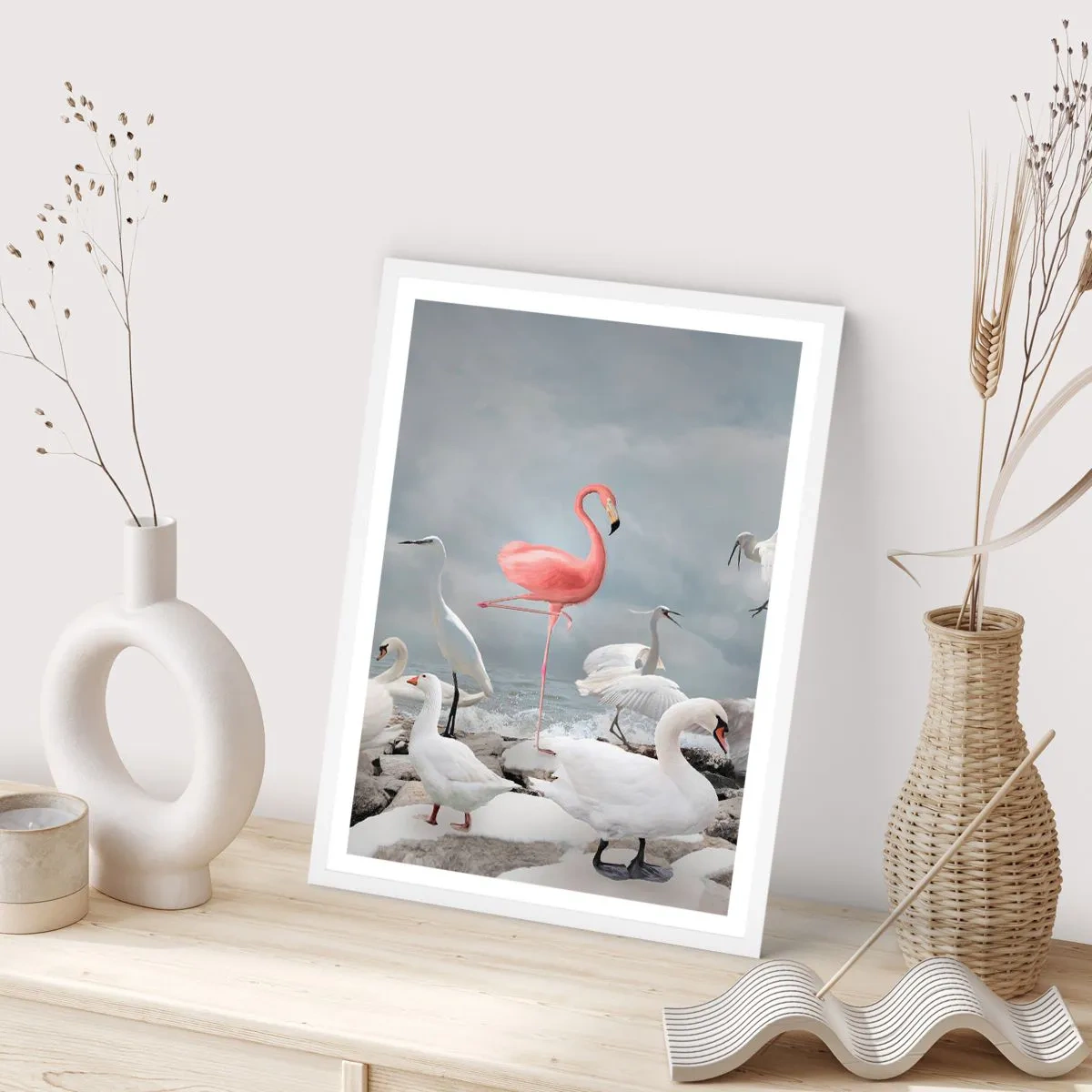 Affiche dans un cadre blanc - Poster - Comment suis-je arrivé là? - 70x100 cm