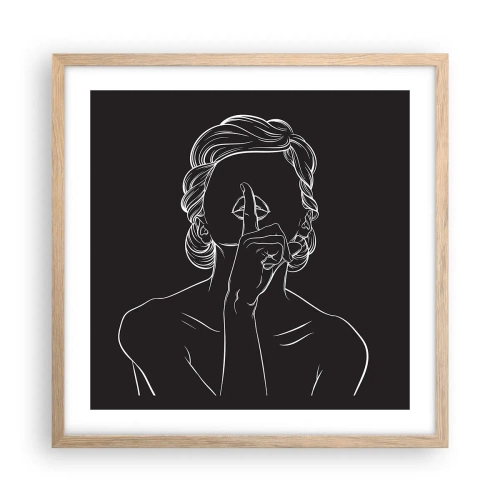 Affiche dans un chêne clair - Poster - La beauté s'épanouit en silence - 50x50 cm