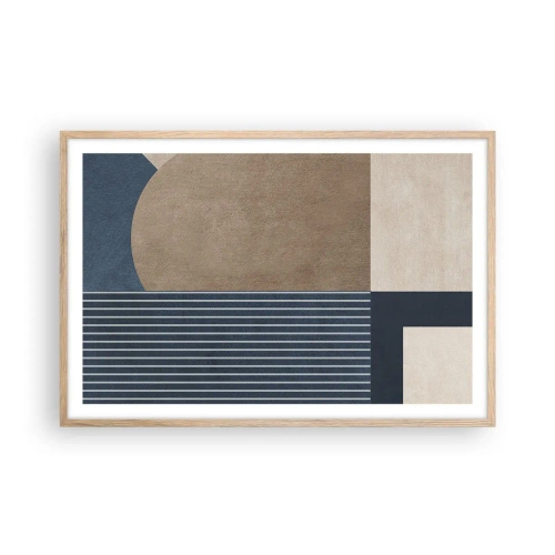 Affiche dans un chêne clair - Poster - Composition simple et en rondeur - 91x61 cm