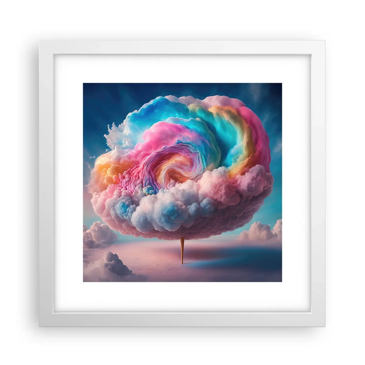 Affiche dans un cadre blanc - Poster - Le rêve d'un parc d'attractions - 30x30 cm