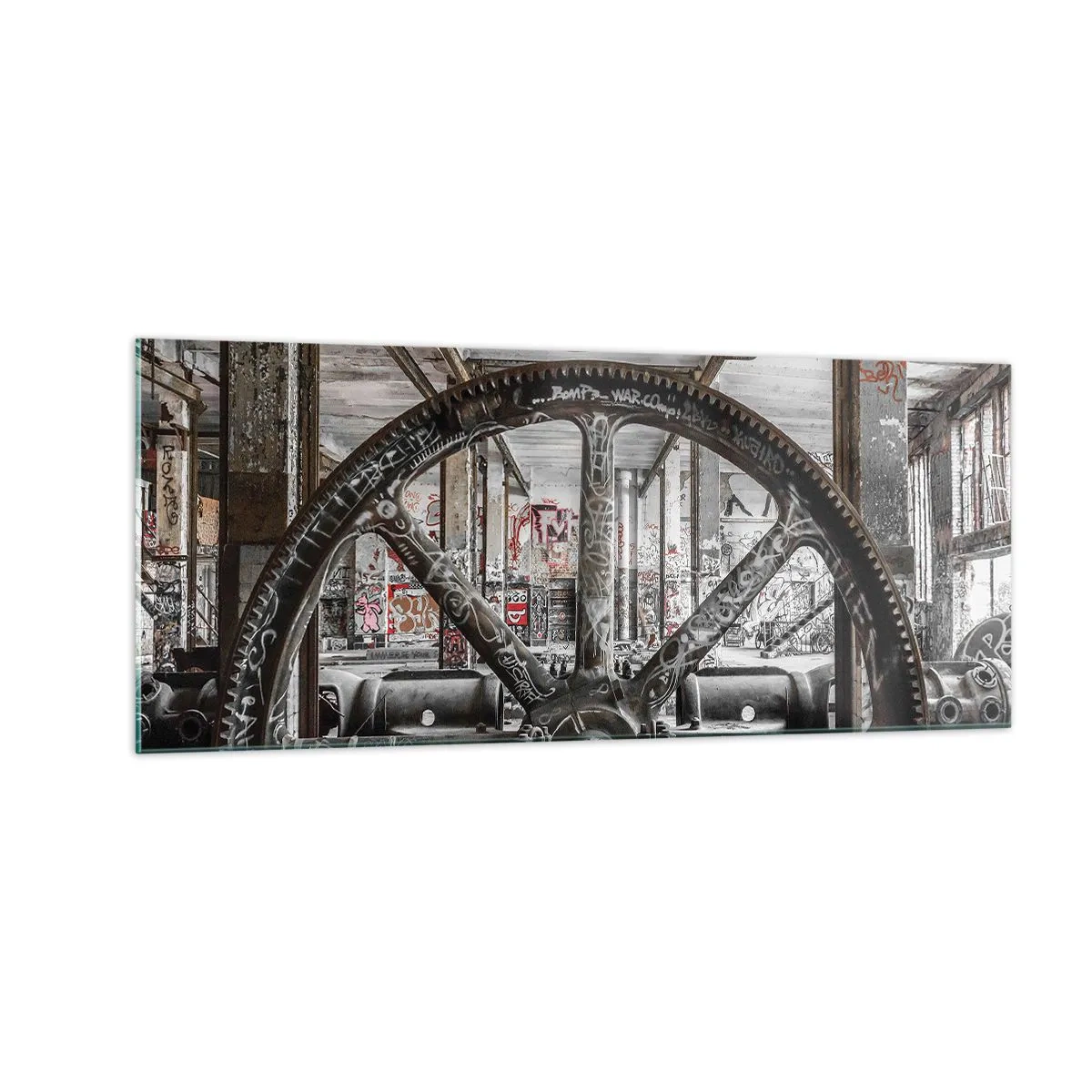 Impression sur verre - Image sur verre - Vie secrète d'une usine - 100x40 cm