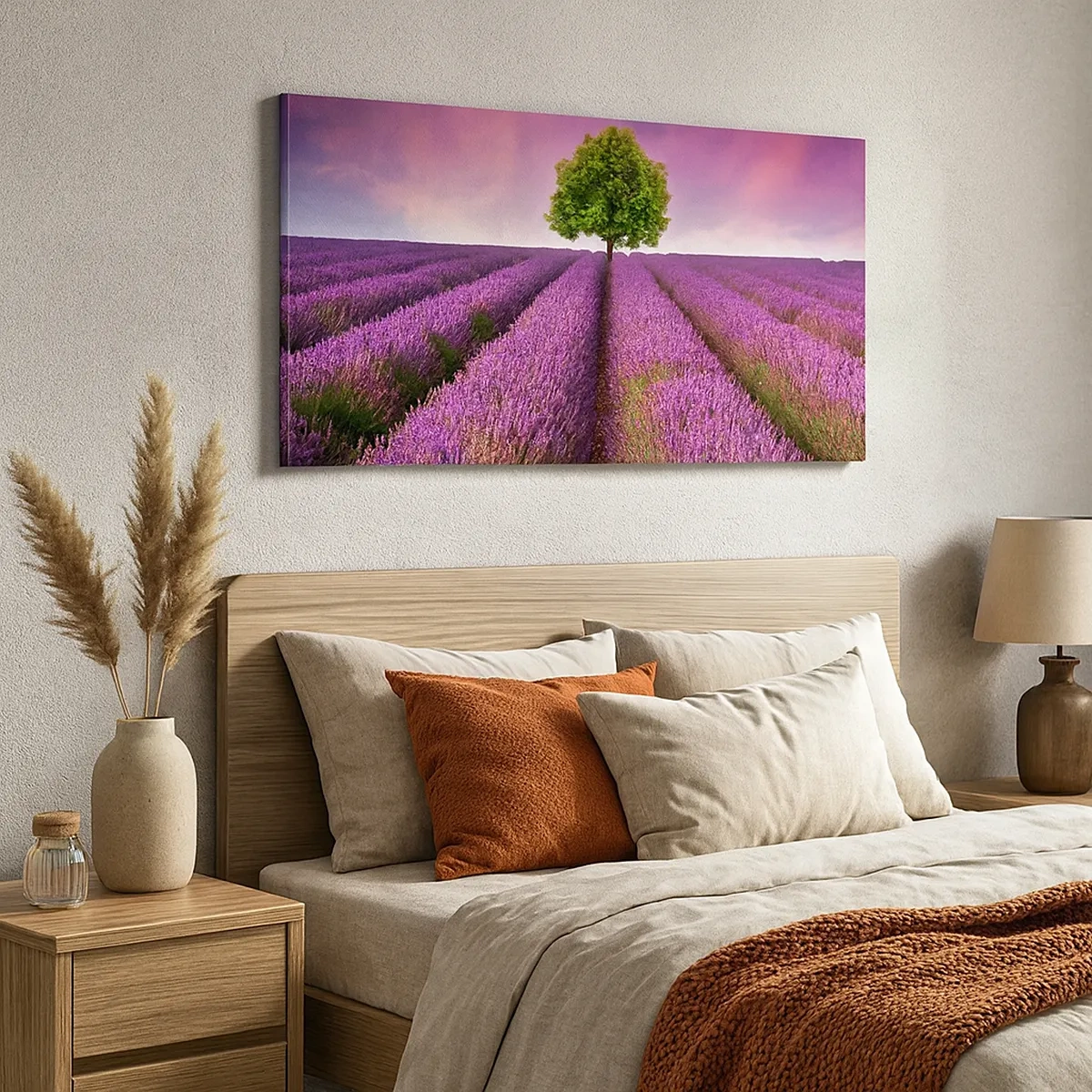 Impression sur toile - Image sur toile - Dans un champs de lavande - 30x30 cm