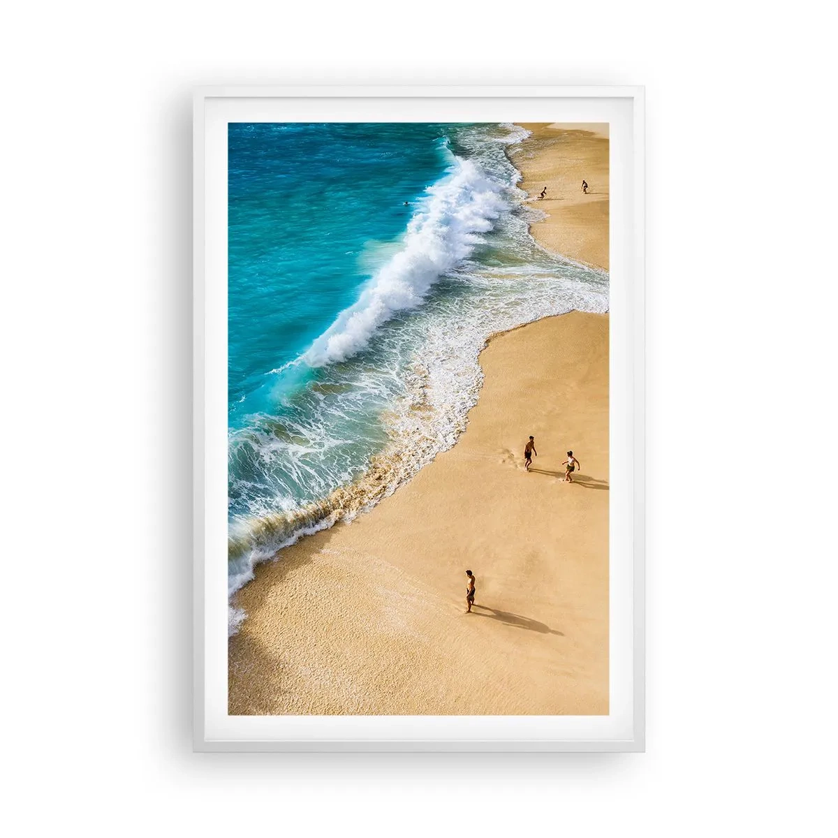 Affiche dans un cadre blanc - Poster - Et ensuite le soleil, la plage… - 61x91 cm