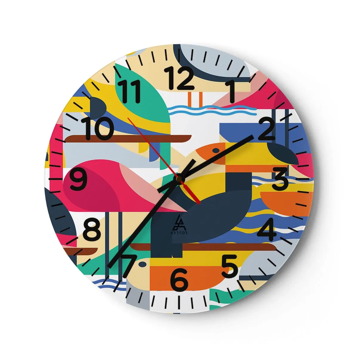 Horloge murale - Pendule murale - Fête des oiseaux - 30x30 cm