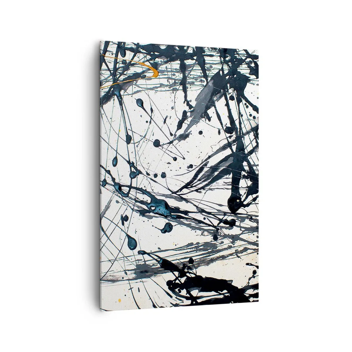 Impression sur toile - Image sur toile - Motif de peinture abstraite avec des lignes et des taches dynamiques - 80x120cm - Ca a du sens ou ça n'en a pas ? - Décoration murale moderne pour le salon et la chambre ARTTOR