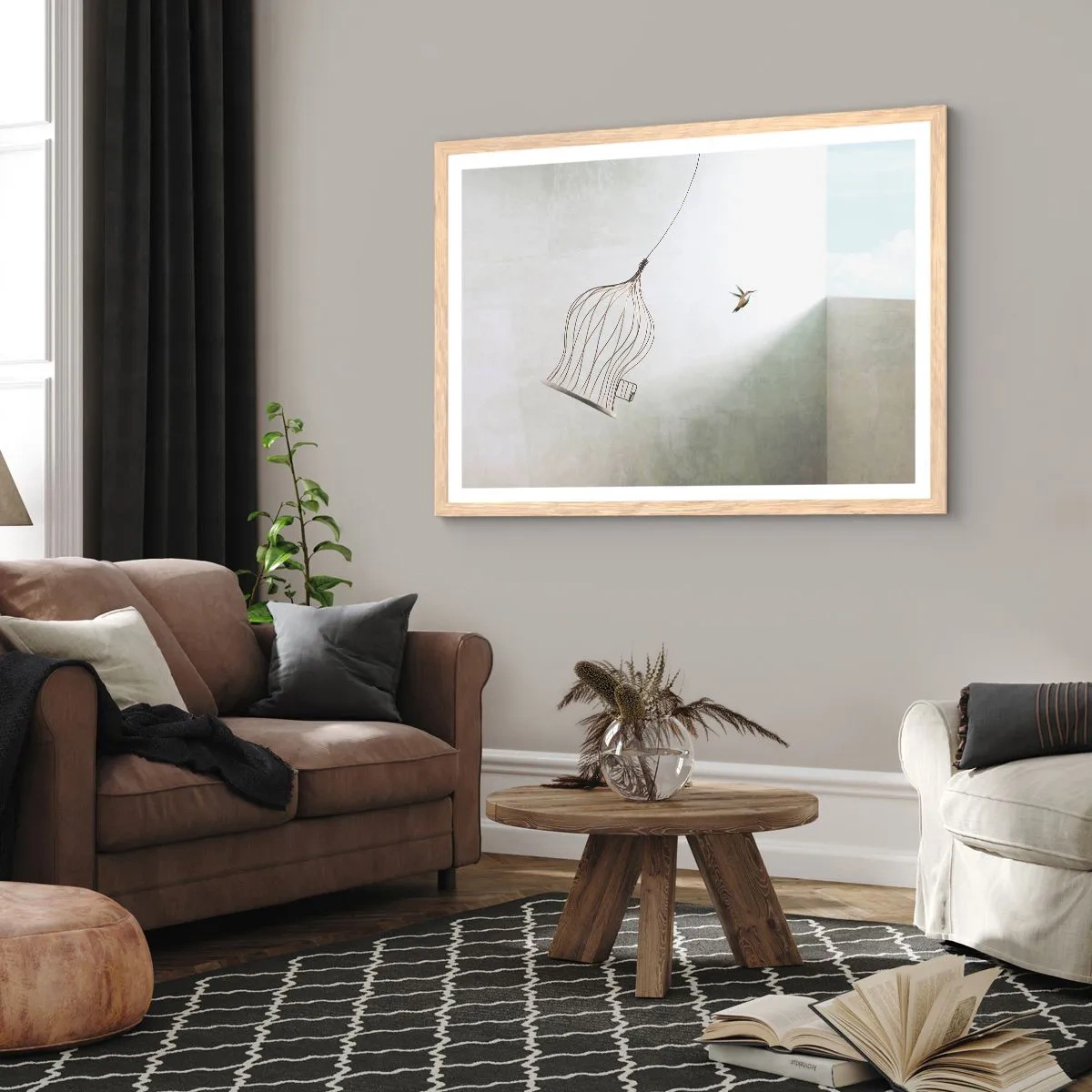 Affiche dans un chêne clair - Poster - Dans son élément - 40x30 cm