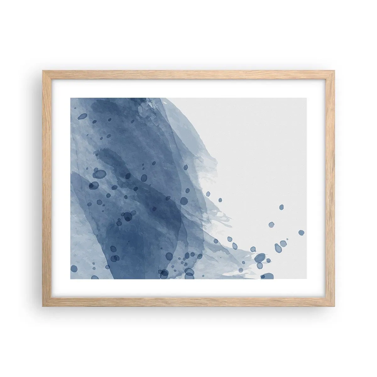 Affiche dans un chêne clair - Poster - Tulle bleu - 50x40 cm