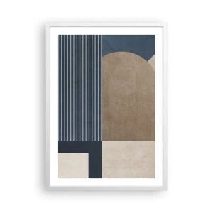 Affiche dans un cadre blanc - Poster - Composition simple et en rondeur - 50x70 cm