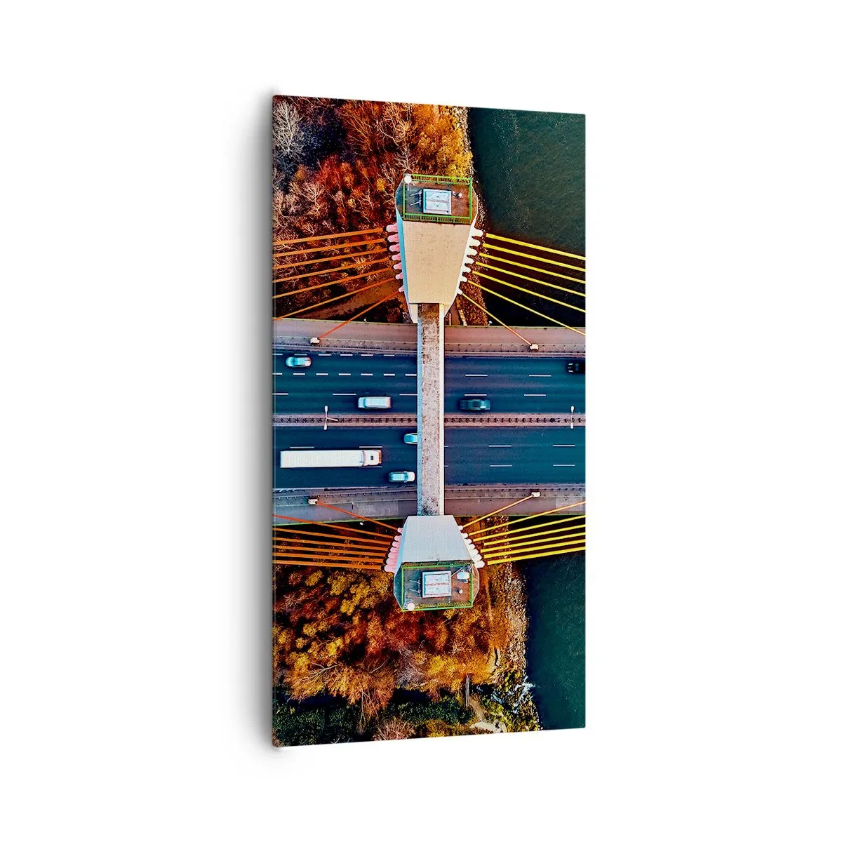 Impression sur toile - Image sur toile - Au dessus de l'eau et de la forêt - 65x120 cm