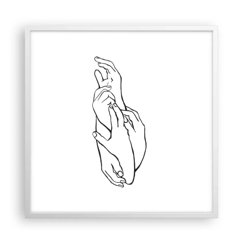Affiche dans un cadre blanc - Poster - Bon contact - 60x60 cm