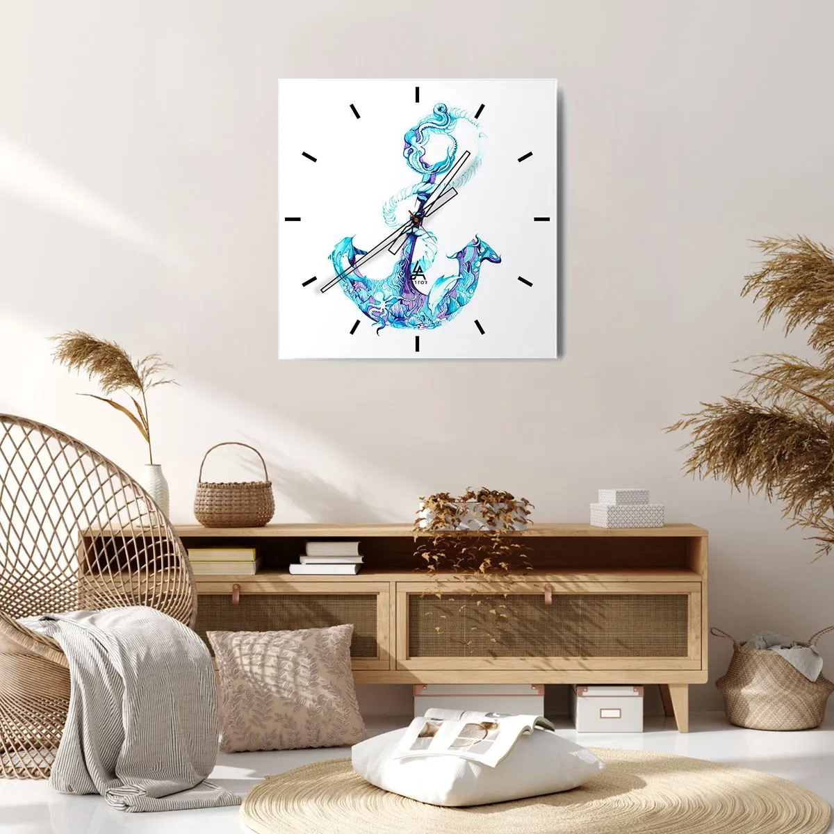Horloge murale - Pendule murale - Le confident des secrets de la mer - 30x30 cm