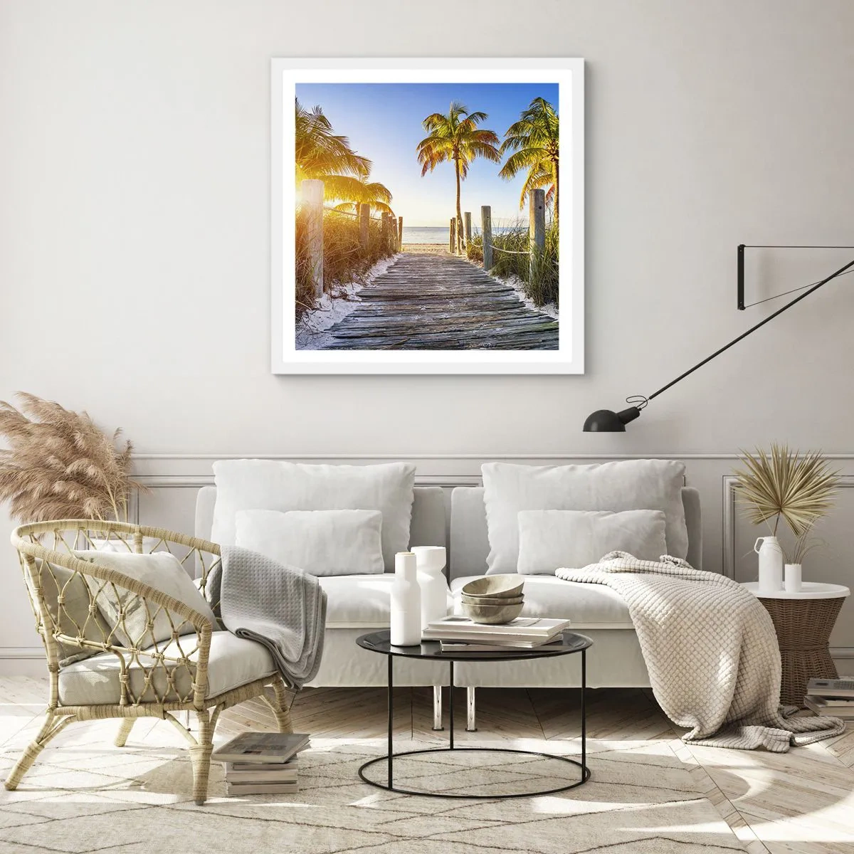 Affiche dans un cadre blanc - Poster - Directement au paradis - 30x30 cm