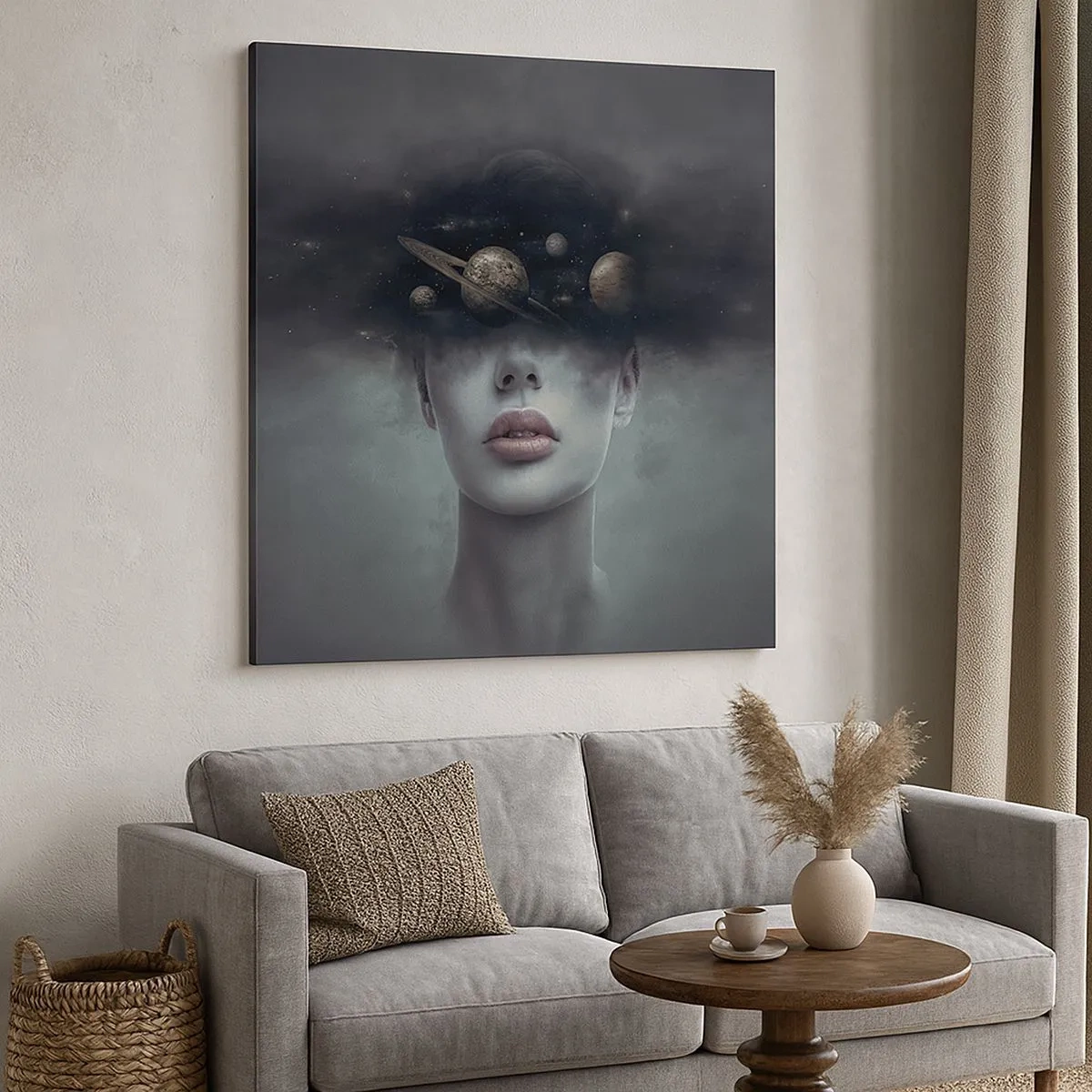 Impression sur toile - Image sur toile - Et les planètes deviennent folles... - 30x30 cm