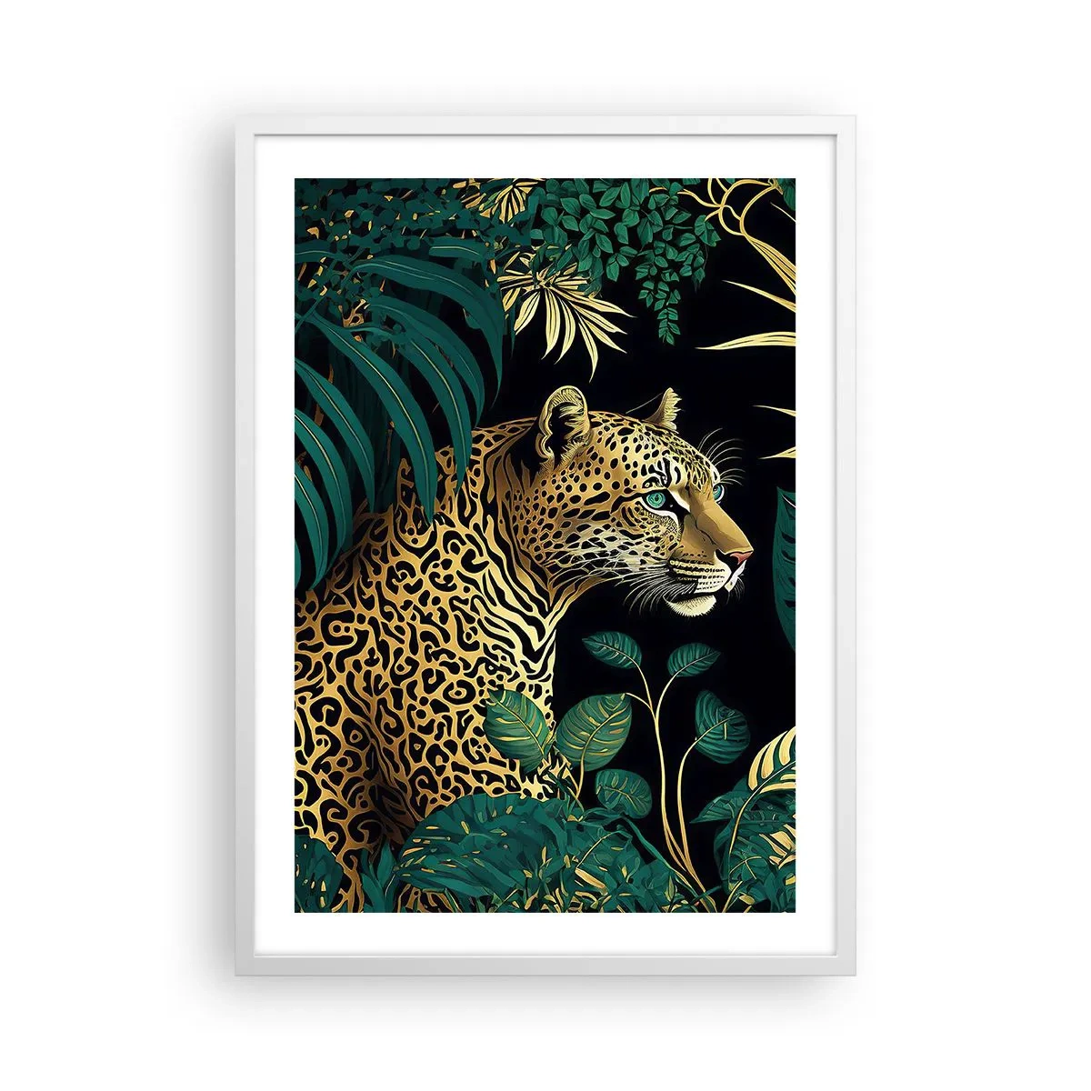 Affiche dans un cadre blanc - Poster - Un hôte dans la jungle - 50x70 cm
