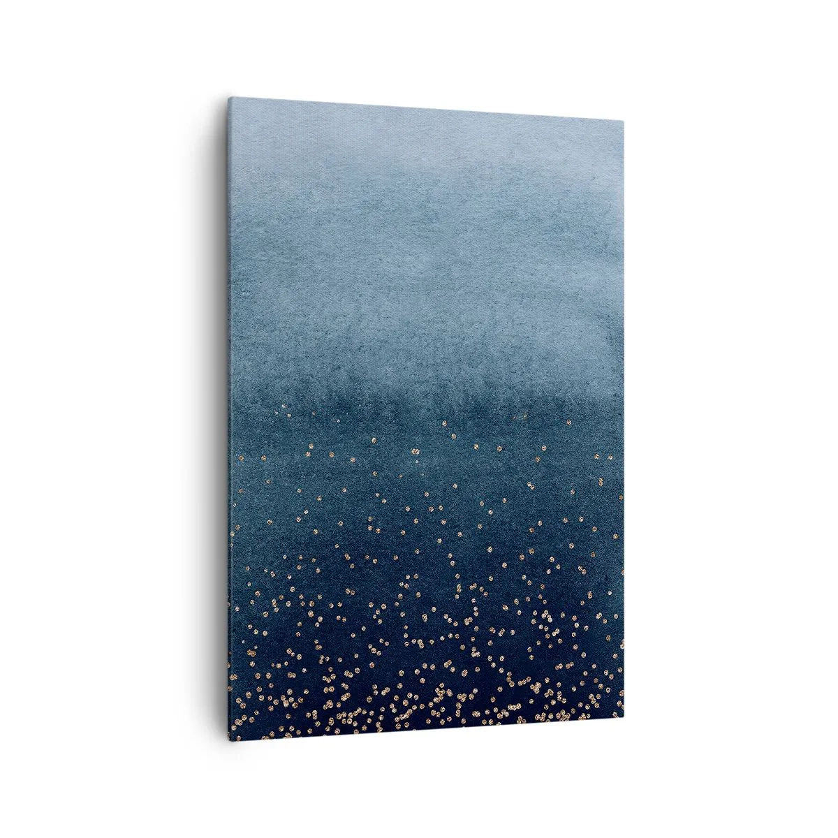 Impression sur toile - Image sur toile - Dégradés bleus avec de subtils accents dorés - 70x100cm - Composition - phases bleues - Décoration murale moderne pour le salon et la chambre ARTTOR