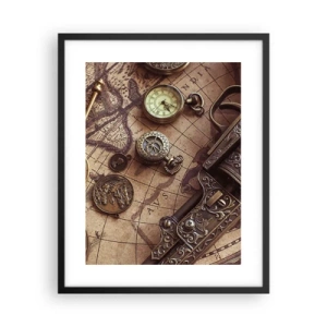 Affiche dans un cadre noir - Poster - L'aventure appelle - 40x50 cm