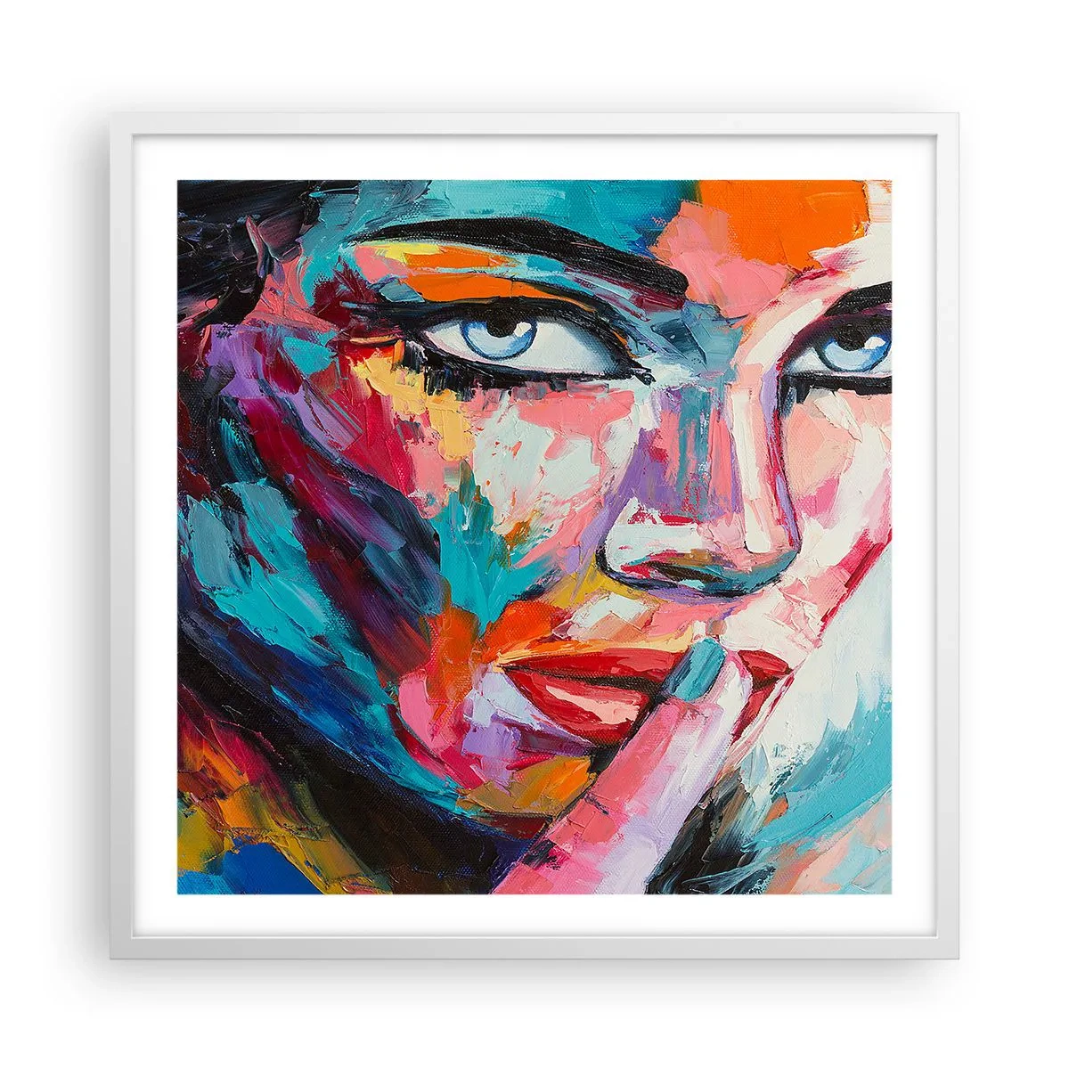 Affiche dans un cadre blanc - Poster - Notre premier secret - 60x60 cm