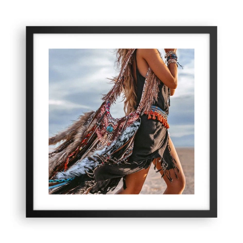 Affiche dans un cadre noir - Poster - La fille du chaman - 40x40 cm