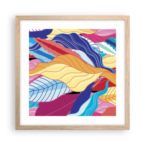 Affiche dans un chêne clair - Poster - Un désordre coloré - 40x40 cm