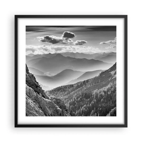 Affiche dans un cadre noir - Poster - Jusqu'à l'horizon - 50x50 cm