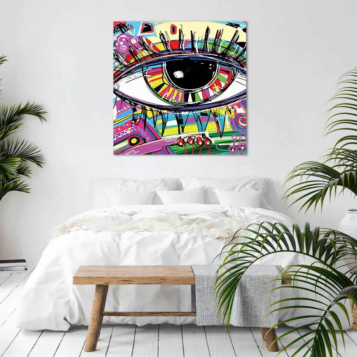 Impression sur toile - Image sur toile - Oeil coloré - âme colorée - 40x40 cm