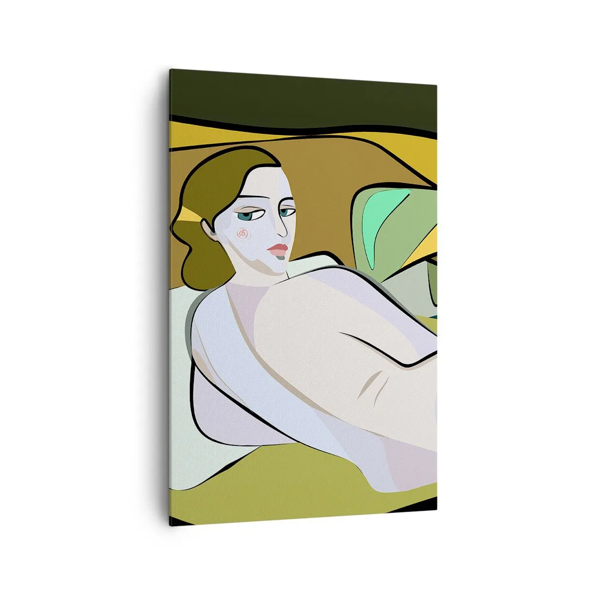 Impression sur toile - Image sur toile - Figure abstraite dans un style moderne - 80x120cm - Portrait intime - Décoration murale moderne pour le salon et la chambre ARTTOR