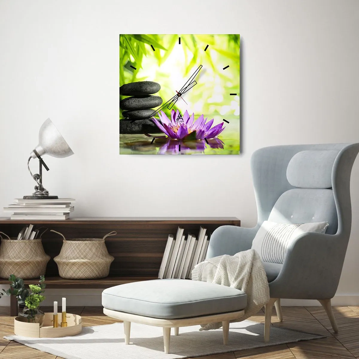 Horloge murale - Pendule murale - Dans un buisson de bambou - 40x40 cm