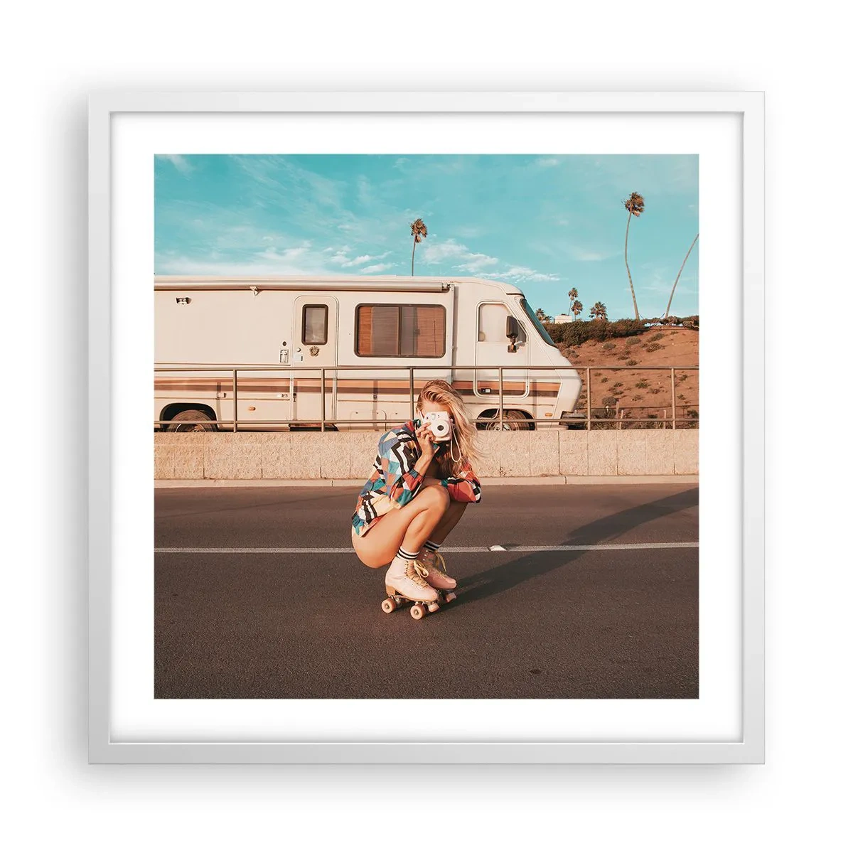 Affiche dans un cadre blanc - Poster - Souriez s'il-vous-plait! - 50x50 cm