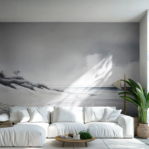 Papier Peint Photo Standard Eco - Ensemble depuis toujours - Dunes, Plage, Océan - 200x140 cm