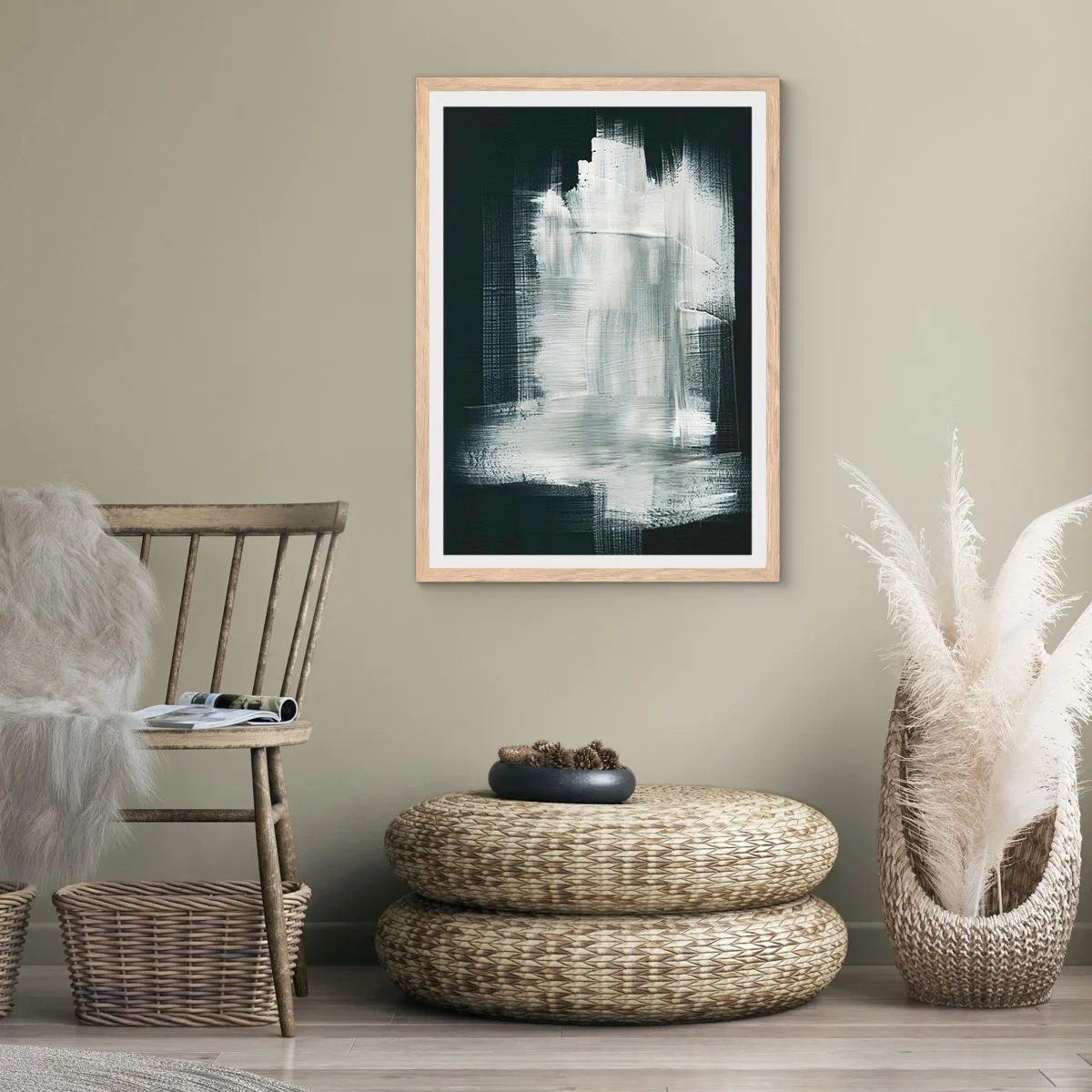 Affiche dans un chêne clair - Poster - Tissé à la verticale et à l'horizontale - 70x100 cm