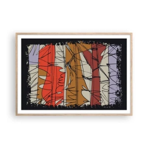 Affiche dans un chêne clair - Poster - Composition spontanée - 100x70 cm