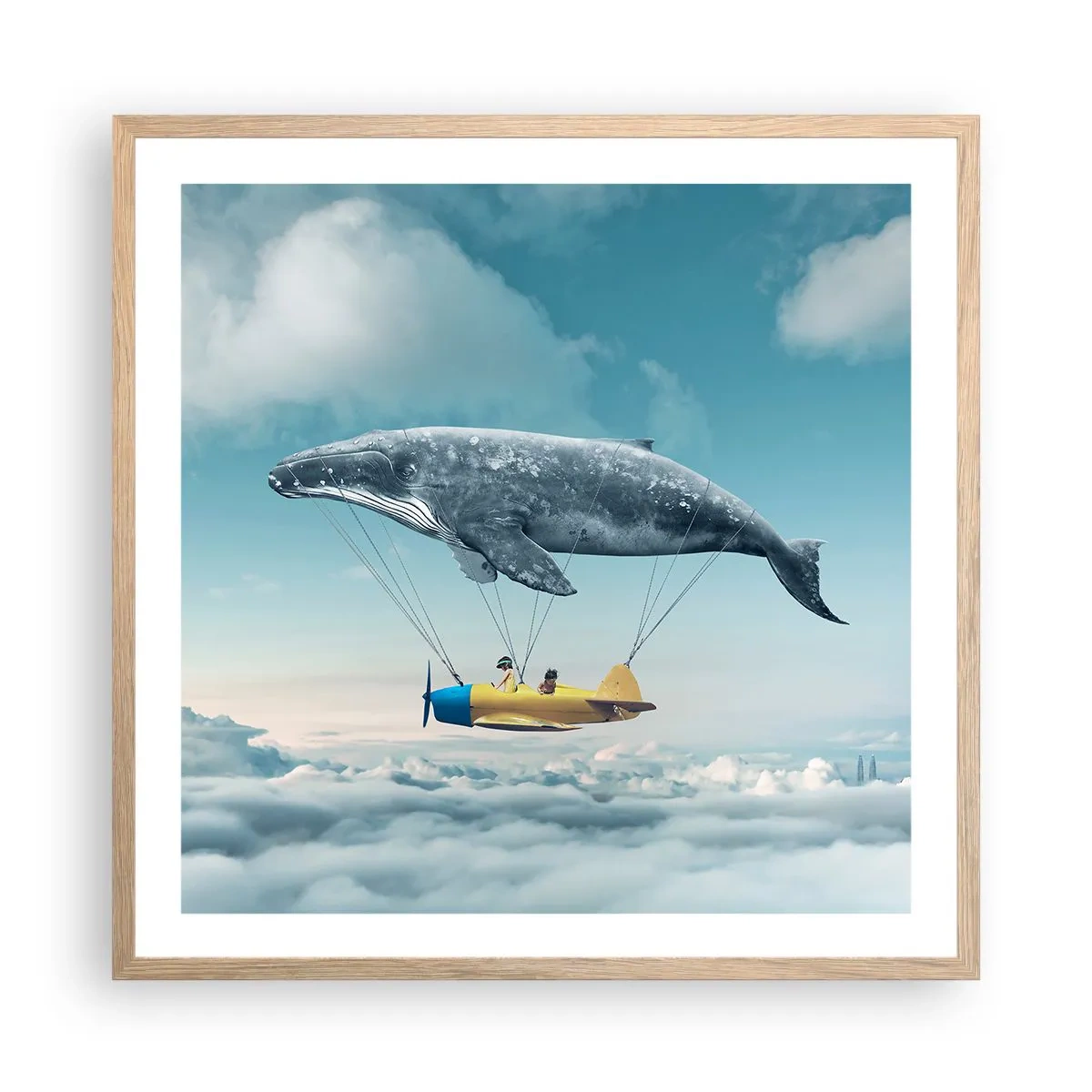 Affiche dans un chêne clair - Poster - Pourquoi pas? - 60x60 cm