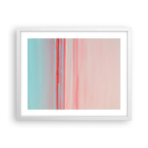 Affiche dans un cadre blanc - Poster - Abstraction à l'aube - 50x40 cm
