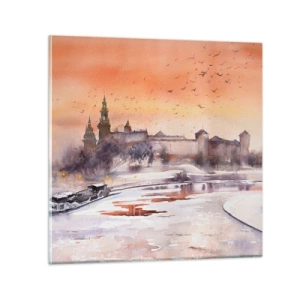 Impression sur verre - Image sur verre - Coucher de soleil royal - 70x70 cm