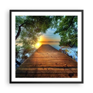 Affiche dans un cadre noir - Poster - Prenez votre temps, asseyez-vous - 60x60 cm