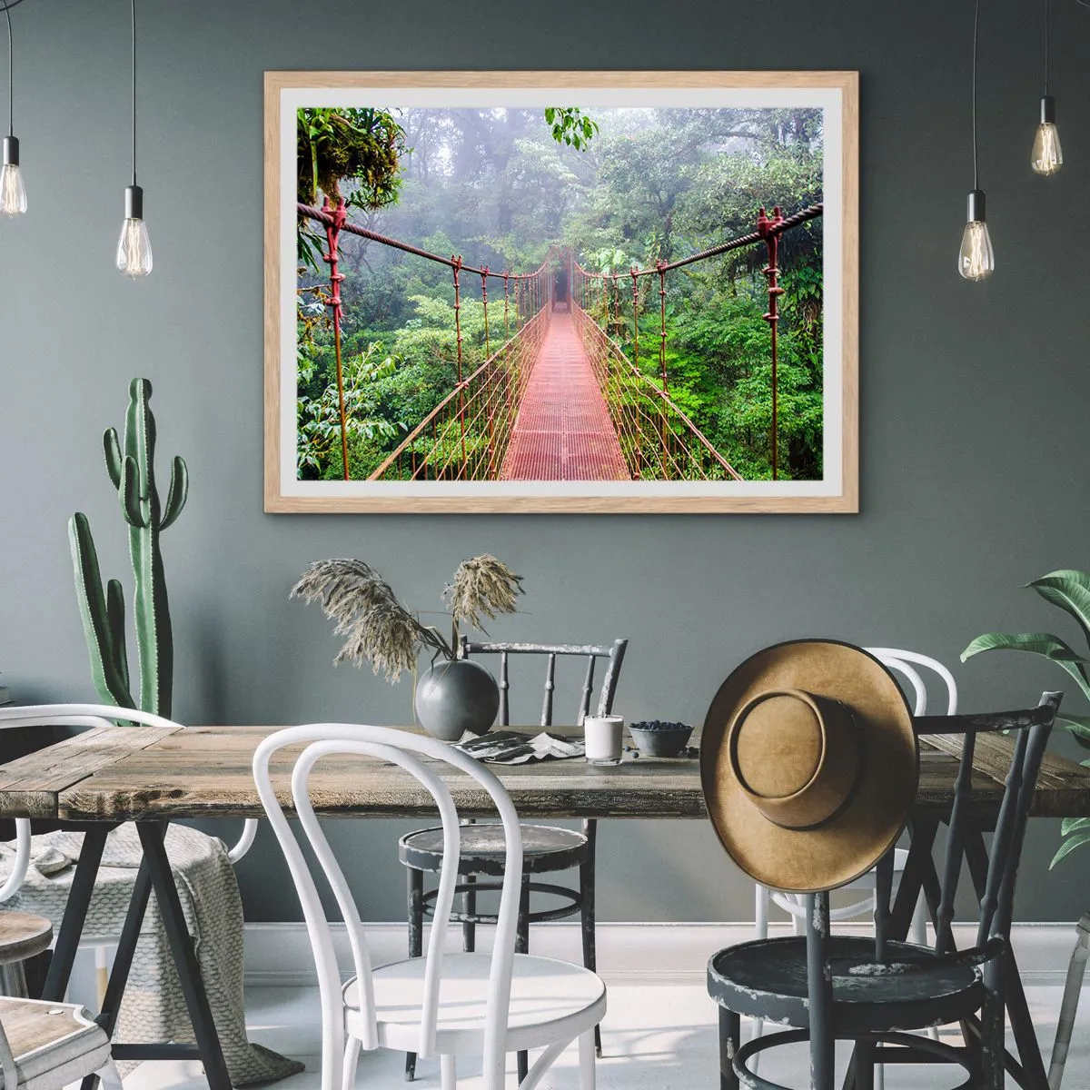 Affiche dans un chêne clair - Poster - Suspendu sur les couronnes - 40x30 cm