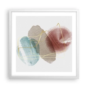 Affiche dans un cadre blanc - Poster - Coraux de l'espace - 50x50 cm