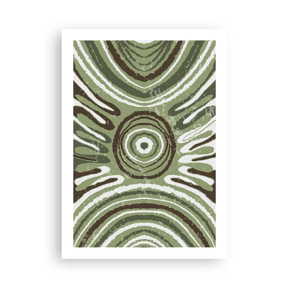 Affiche - Poster - Motif abstrait symétrique dans des tons de vert - 50x70cm - Une explosion d'émotions - Décoration murale moderne pour le salon et la chambre ARTTOR