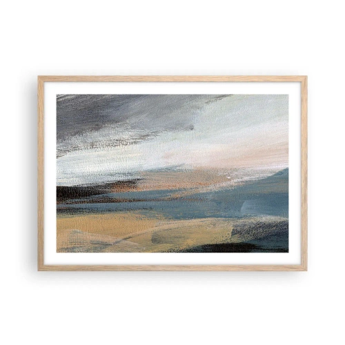 Affiche dans un chêne clair - Poster - Abstraction : paysage nordique - 70x50 cm