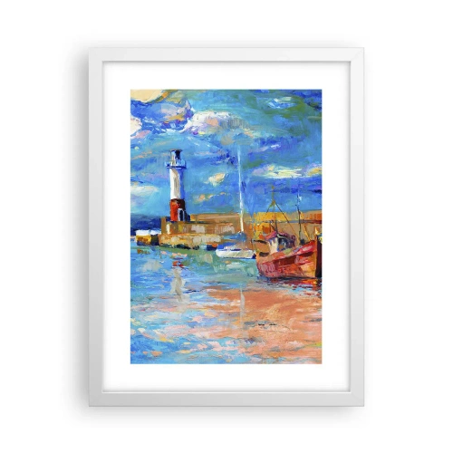 Affiche dans un cadre blanc - Poster - Un après-midi dans la baie arc-en-ciel - 30x40 cm