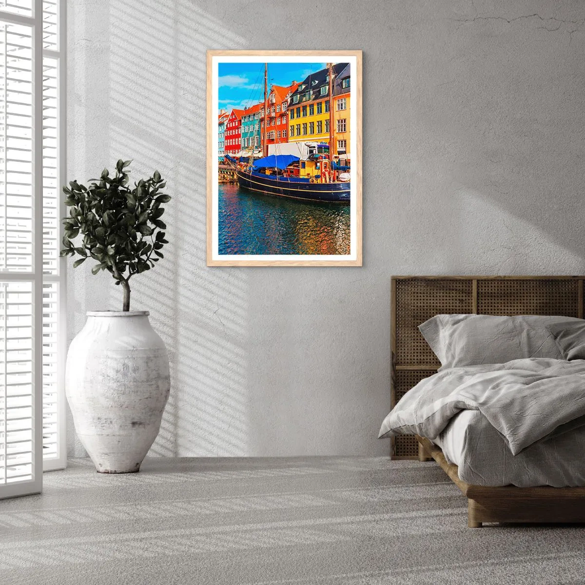 Affiche dans un chêne clair - Poster - Quai joyeux - 50x70 cm