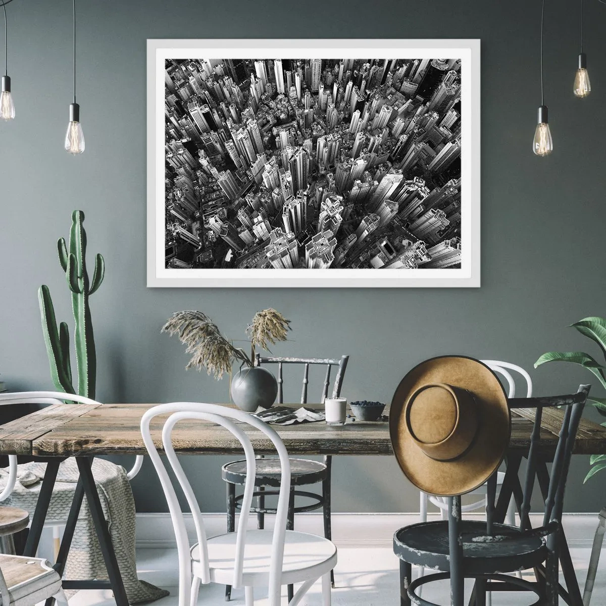 Affiche dans un cadre blanc - Poster - Toujours de plus en plus haut - 70x50 cm