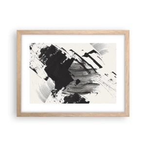 Affiche dans un chêne clair - Poster - Abstraction – expression du noir - 40x30 cm