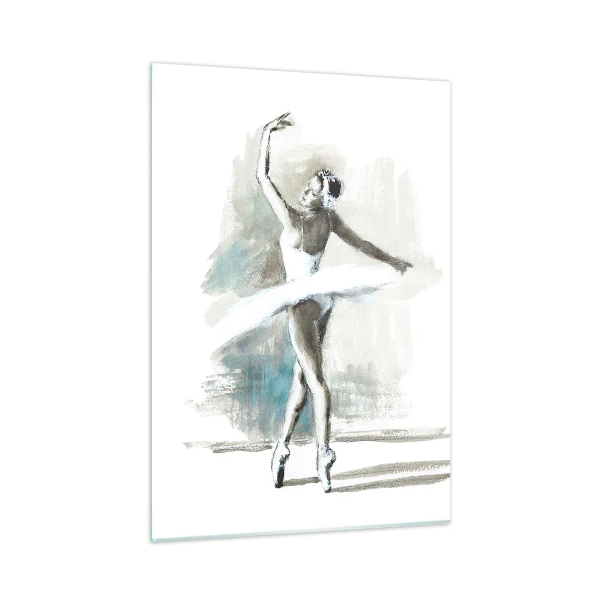 Impression sur verre - Image sur verre - Une ballerine dans une pose de danse classique - 50x70cm - Enchantement du cygne - Décoration murale moderne pour le salon et la chambre ARTTOR